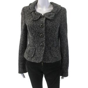 Cynthia Cynthia Steffe Womens Wool Round Neck Evening Jacket Black Size 6